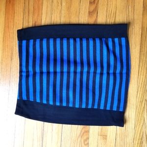 Black and blue striped skirt